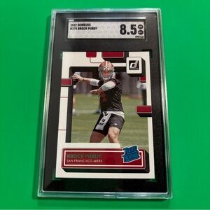 2022 Panini Donruss Rated Rookie Brock Purdy #374 (RC) SGC 8.5